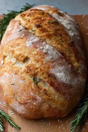 No Knead Italian rosemary sourdough bread (Vegan)