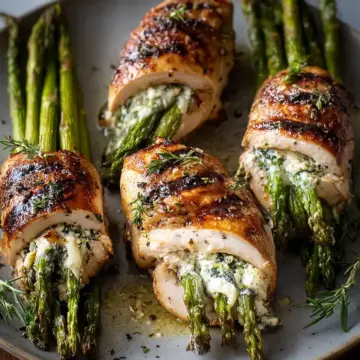 Juicy Asparagus Stuffed Grilled Chicken Breast