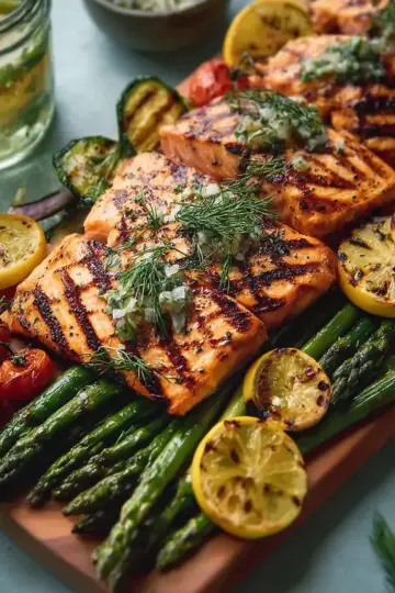 Juicy Grilled Salmon and Veggies