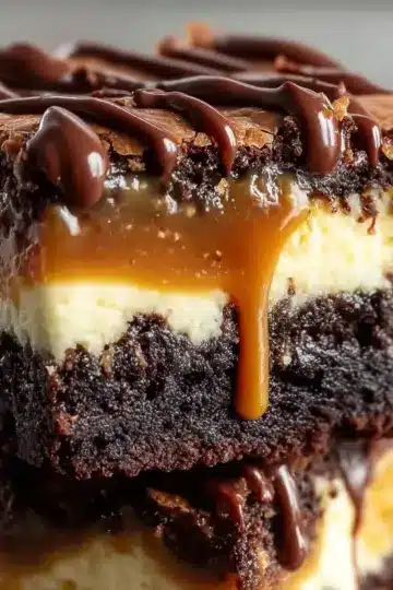 Caramel Cheesecake Brownies Easy Recipe