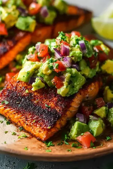 Simple Grilled Salmon with Avocado Salsa