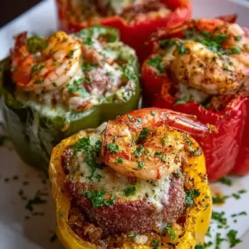 Cajun Surf and Turf Stuffed Peppers Supreme