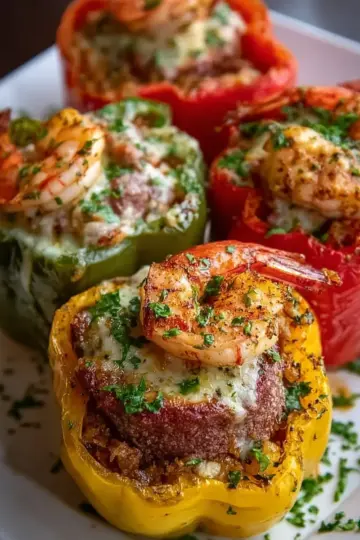 Cajun Surf and Turf Stuffed Peppers Supreme