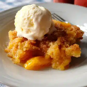 3 Ingredient Peach Cobbler Dump Cake