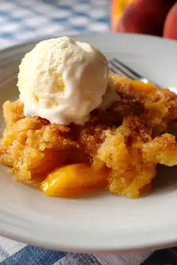 3 Ingredient Peach Cobbler Dump Cake