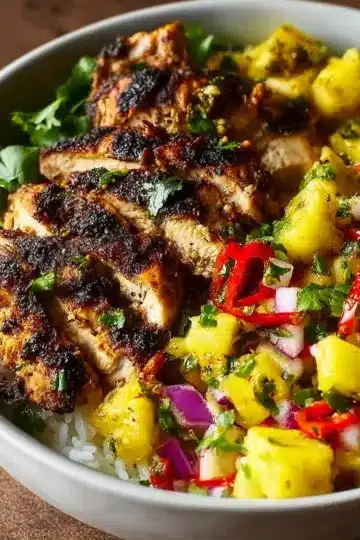 Jerk Chicken Bowl with Pineapple Salsa