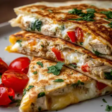 Greek Chicken Quesadillas with Melty Cheese for Dinner Delight