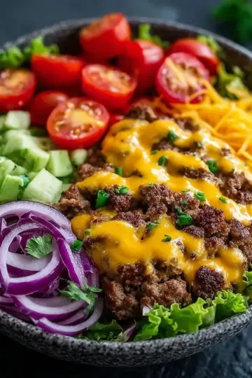 High-Protein Cheeseburger Bowls