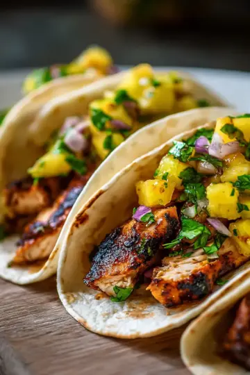 Grilled Teriyaki Chicken Tacos with Pineapple Salsa Recipe